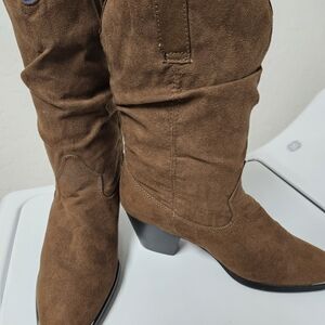 Brown Suede Cowboy Boots